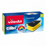 Kempinė valymui Vileda GLITZI PLUS VILE00144, juoda sp./geltona sp., 3 vnt.