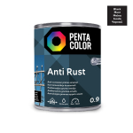 Emaliniai dažai, metalo konkstrukcijoms, apsaugant nuo korozijos Pentacolor Anti Rust, pusiau blizgus, 0.9 l, juoda sp.