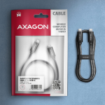 Laidas Axagon BUCM4X USB Type-C, USB Type-C, 1 m, juoda sp.
