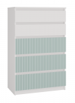 Komoda Malwa M5 Arteso, balta sp./mėtinė (mint) sp., 109.5 cm x 40 cm x 70 cm