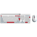 Belaidis klaviatūros ir pelės komplektas Canyon HSET-W5, Anglų (US), balta sp./raudona sp.