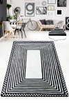 Kilimas Conceptum Hypnose Colm, baltas/juodas, 180 cm x 120 cm