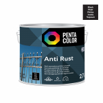 Emaliniai dažai, metalo konkstrukcijoms, apsaugant nuo korozijos Pentacolor Anti Rust, pusiau blizgus, 2.7 l, juoda sp.
