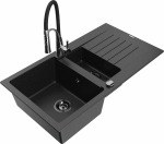 Plautuvė su virtuviniu mai&scaron;ytuvu Mexen Matias Aster, granitas, 90 cm x 50.5 cm x 20 cm, metallic black/silver
