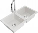 Plautuvė su virtuviniu mai&scaron;ytuvu Mexen Mario, derva/granitas, 82 cm x 43.6 cm x 16.1 cm, balta