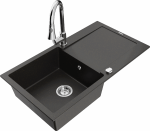 Plautuvė su virtuviniu mai&scaron;ytuvu Mexen Leo, granitas, 90 cm x 50 cm x 19 cm, aukso sp./juoda sp./chromo sp.