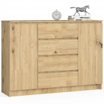 Komoda Akord Furniture Factory K140, artisan oak, 99 cm x 40 cm x 138 cm