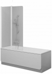 Vonios sienelė Ravak CVS2 Left, 100 cm x 150 cm, skaidri sp./balta matinė sp./skaidrus