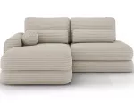 Kampinė sofa - lova Ripeli, smėlio sp., kairinė, 175 x 217 cm x 96 cm
