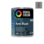 Emaliniai dažai, metalo konkstrukcijoms, apsaugant nuo korozijos Pentacolor Anti Rust, pusiau blizgus, 0.9 l, pilka