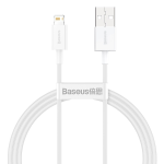 Baseus CALYS-A02 Ilgaamžis duomenų ir įkrovimo kabelis USB QC3.0 2.4A į Lightning 1M Balta