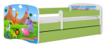 Vaiki&scaron;ka lova Kocot Kids Babydreams Safari, balta sp./žalia sp., 80 x 180 cm, be patalynės dėžės, su čiužiniu