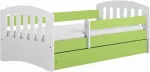 Vaiki&scaron;ka lova Kocot Kids Classic 1, balta sp./žalia sp., 80 x 180 cm, be patalynės dėžės, be čiužinio