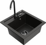 Plautuvė su virtuviniu mai&scaron;ytuvu Mexen Vito, granitas, 49 cm x 52 cm x 24 cm, juoda sp.