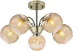 &Scaron;viestuvas lubų Candellux Lighting Pascal 35-51776, E27, 5 x 40 W, gintaro sp. / žalvario sp.