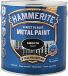 Emaliniai dažai, metalo konkstrukcijoms, apsaugant nuo korozijos Hammerite Metal Paint, pusiau blizgus, 0.25 l, juoda sp.