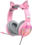 Laidinės žaidimų ausinės Havit GAMENOTE H2233D RGB, rožinė sp.