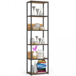 Pastatoma lentyna Akord Loft 500, ąžuolo sp./juoda sp., 192 cm x 50 cm x 32 cm