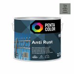 Emaliniai dažai, metalo konkstrukcijoms, apsaugant nuo korozijos Pentacolor Anti Rust, pusiau blizgus, 2.7 l, pilka sp.