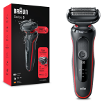 Barzdaskutė Braun Series 5 51-R1000s, li-ion, juoda sp./raudona sp.