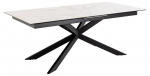 Valgomojo stalas i&scaron;skleidžiamas Irwine, balta sp./juoda sp., 200 - 240 cm x 100 cm x 76 cm