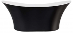 Vonia, laisvai pastatoma Besco Amber Black&White Matt, 170 cm x 80 cm x 72 cm, ovalas, balta sp./juoda sp.