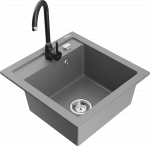 Plautuvė su virtuviniu mai&scaron;ytuvu Mexen Vito, derva/granitas, 49 cm x 52 cm x 21 cm, pilka sp.