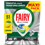 Indaplovių kapsulės Fairy Platinum All in One&rsquo;i Lemon, 51 vnt.