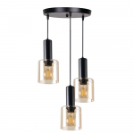 &Scaron;viestuvas lubų Candellux Lighting Isar, E27, 3 x 40 W, skaidri sp./gintaro sp.