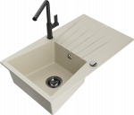 Plautuvė su virtuviniu mai&scaron;ytuvu Mexen Cesar, granitas, 77.5 cm x 47 cm x 20 cm, beige+black sp.