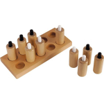 Edukacinis žaislas, formelių rū&scaron;iuoklė Montessori Pressure Cylinders, ruda sp., 10 vnt.