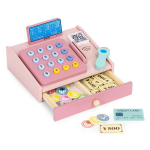 Žaislinės parduotuvės rinkinys, kasos aparatas EcoToys, rožinė