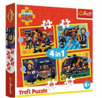 Dėlionė 4in1 Trefl Fireman Sam Fireman On The Siren 34348, 20.5 cm x 28.5 cm, 207 vnt., įvairių spalvų