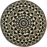 Kilimas lauko terasoms Verdemax Cabala, juoda sp./smėlio sp., 150 cm x 150 cm