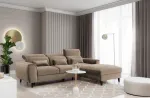 Kampinė sofa Foble Nube 20, &scaron;viesiai ruda sp., de&scaron;ininė, 196 x 267 cm x 100 cm