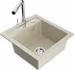 Plautuvė su virtuviniu mai&scaron;ytuvu Mexen Vito Duero, derva/granitas, 52 cm x 49 cm x 21 cm, chromo sp./rusva sp.