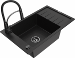 Plautuvė su virtuviniu mai&scaron;ytuvu Mexen Elias Aster, granitas, 79.5 cm x 48 cm x 20 cm, juoda sp.
