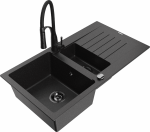 Plautuvė su virtuviniu mai&scaron;ytuvu Mexen Matias Aster, granitas, 90 cm x 50.5 cm x 20 cm, metallic black/silver