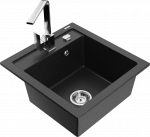 Plautuvė su virtuviniu mai&scaron;ytuvu Mexen Vito, derva/granitas, 49 cm x 52 cm x 21 cm, juoda sp.
