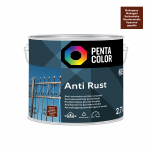 Emaliniai dažai, metalo konkstrukcijoms, apsaugant nuo korozijos Pentacolor Anti Rust, pusiau blizgus, 2.7 l, raudonmedžio sp.