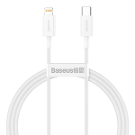 Laidas Baseus CATLYS-A02, Lightning/USB-C, 100 cm, balta sp., 20 W