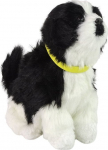 Žaislinis gyvūnas Lean Toys Dog Border Collie 12698, 19 cm, balta sp./juoda sp.