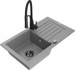 Plautuvė su virtuviniu mai&scaron;ytuvu Mexen Pablo Aster, granitas, 75.2 cm x 43.6 cm x 16.1 cm, juoda sp./pilka sp.