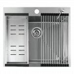 Virtuvinė plautuvė Laveo Malawi SLMA010D, nerūdijantysis plienas, 58 cm x 50 cm x 20 cm, sidabro sp.