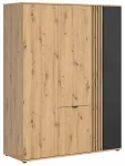 Spinta Vabres, juoda sp./artisan oak sp., 56 cm x 150.5 cm x 195.5 cm