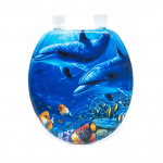 Unitazo dangtis Okko S767, mėlyna sp., 42 cm x 36.5 cm