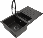 Plautuvė su virtuviniu mai&scaron;ytuvu Mexen Matias Aster, granitas, 90 cm x 50.5 cm x 20 cm, metallic black / gold