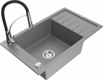 Plautuvė su virtuviniu mai&scaron;ytuvu Mexen Elias Aster, granitas, 79.5 cm x 48 cm x 20 cm, juoda sp./pilka sp./chromo sp.