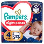 Sauskelnės nakčiai Pampers Night Pants, 4 dydis, 52 vnt.