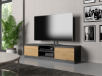 TV staliukas Malwa 140, antracito sp./ąžuolo sp., 140 cm x 40 cm x 36 cm